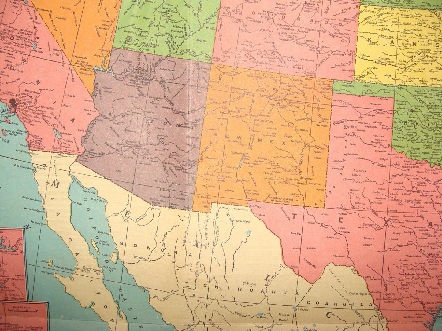 RARE Hammond's Map Of The United States C.S. HAMMOND 1920s