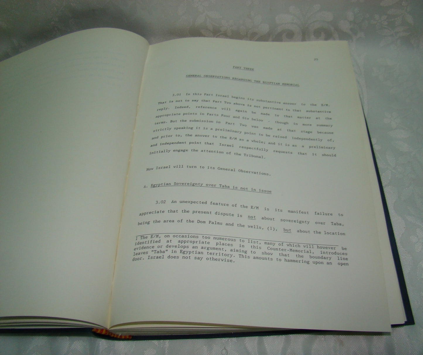 Egypt Israel 1986 Compromise 1986 Arbitration Tribunal Peace Book Palestine Map