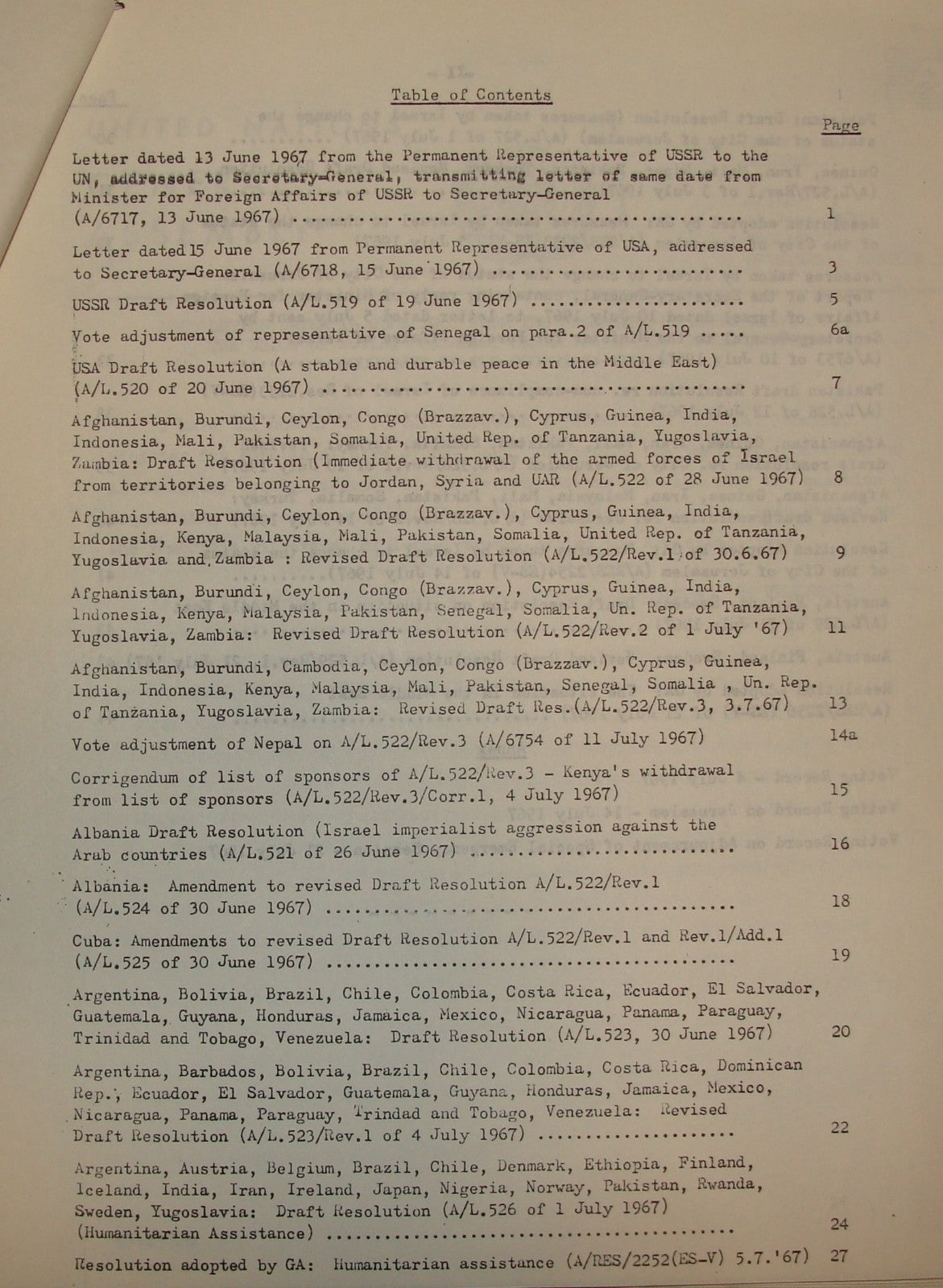 Document Palestine 1967 Six Day War United Nations Israel JERUSALEM Jewish Arab