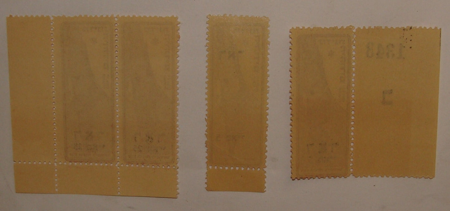 ISRAEL Palestine Jewish State Map Stamp Lot x3 Doar Overprint