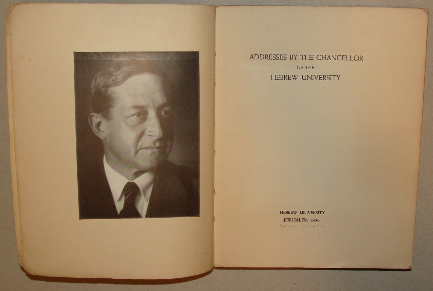 Book Jewish 1936 Palestine Israel Jerusalem Hebrew University Chancellor Magnes