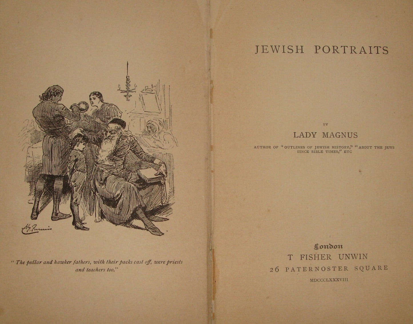 Jewish Judaica Antique 1888 Portraits By Lady Magnus London History 1st