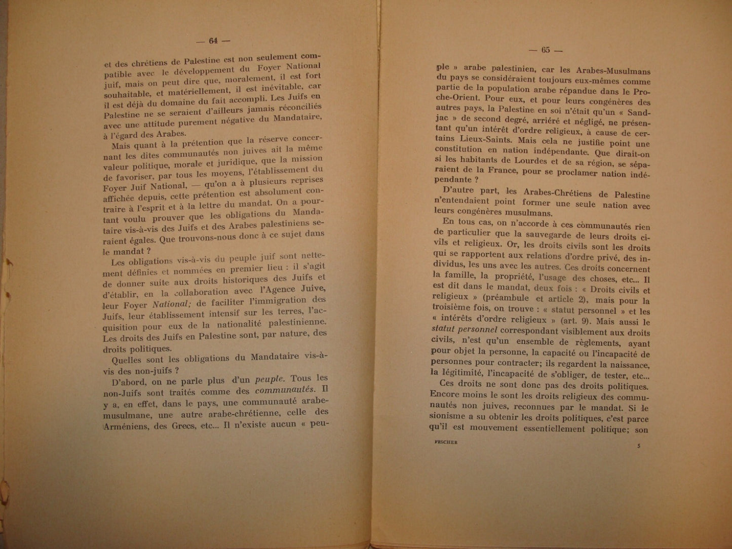 Book Jewish 1937 French France Palestine Israel Colonisation Zionism British Era