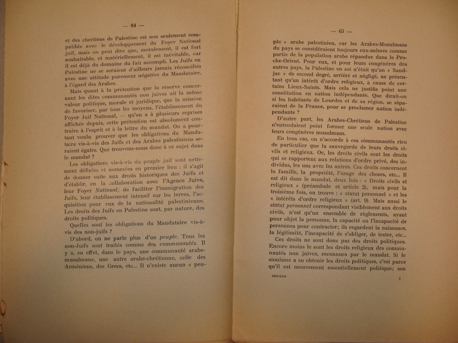 Book Jewish 1937 French France Palestine Israel Colonisation Zionism British Era