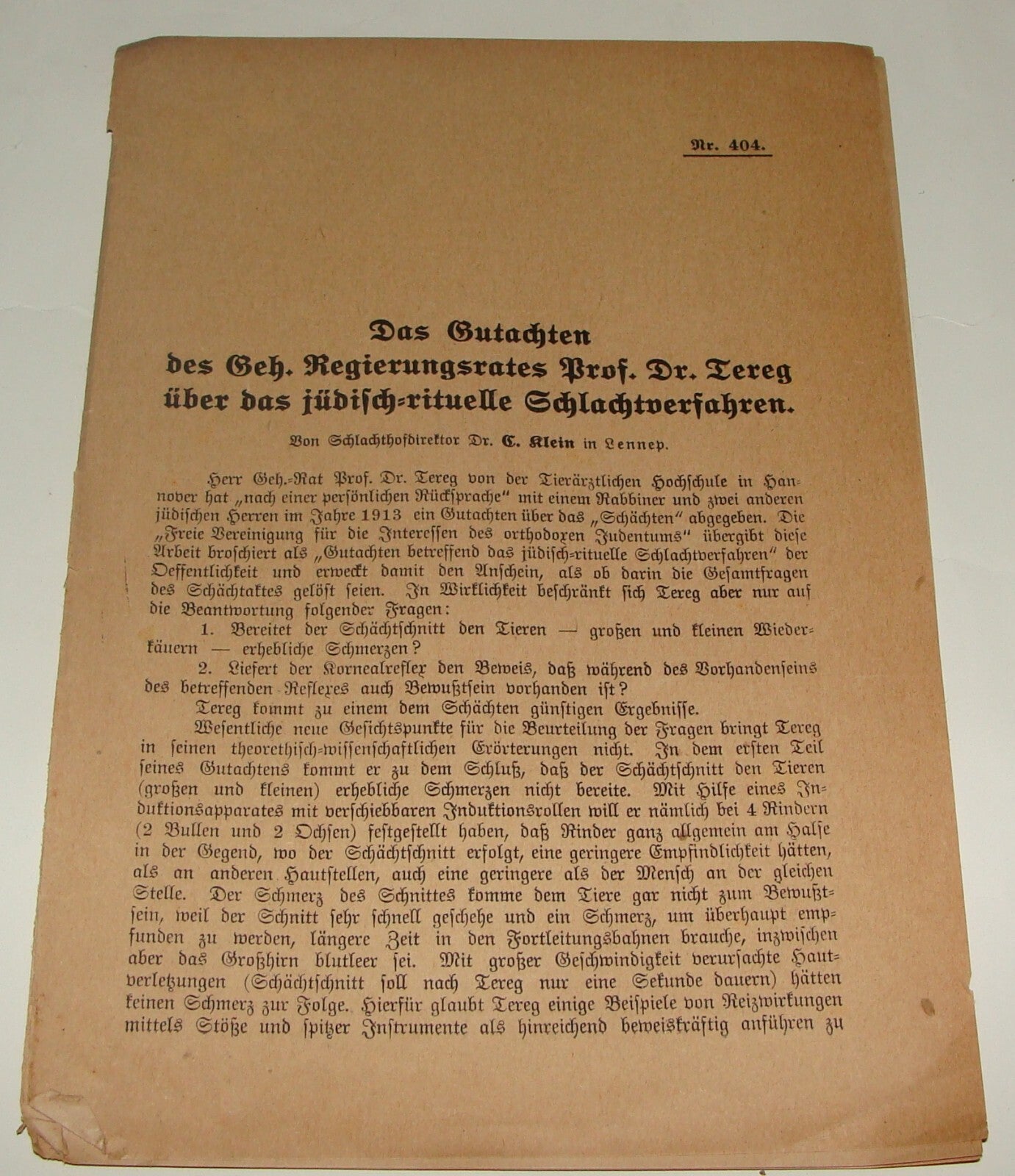 Germany Paper Jewish Judaica Antique 1910s German   Jews Slaughter Kosher Ritual