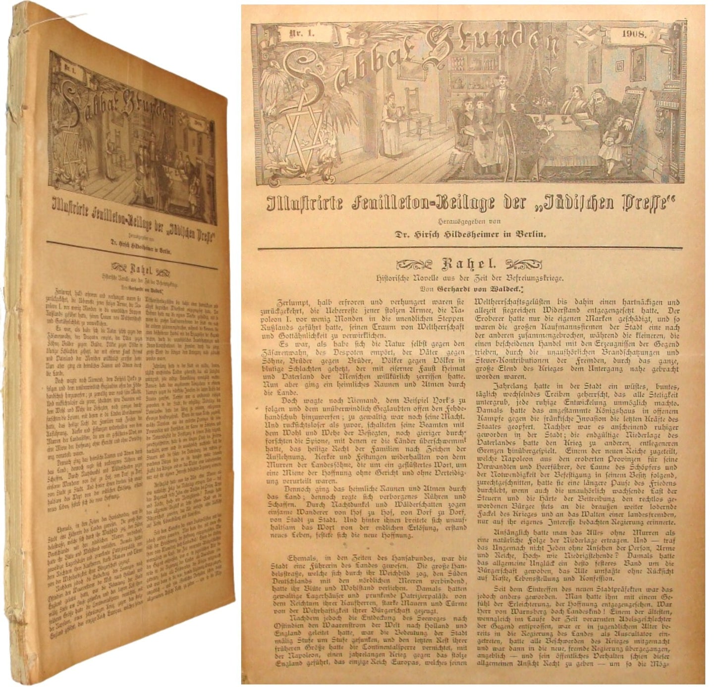 Germany Newspaper Jewish RARE Judaica German Sabbat Stunden 1908 Hildesheimer