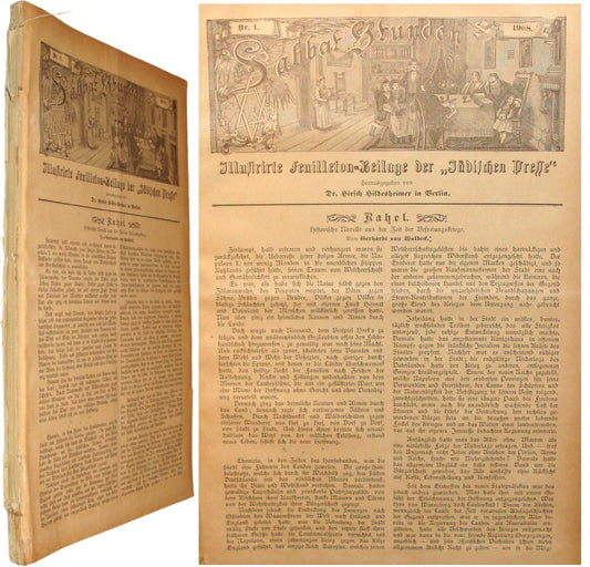 Germany Newspaper Jewish RARE Judaica German Sabbat Stunden 1908 Hildesheimer