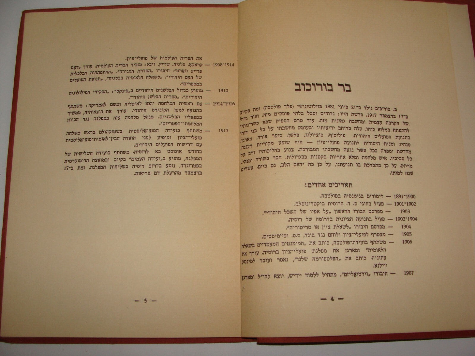 Book Jewish Judaica 1938 Palestine Israel Hebrew Zionist Leader BER BOROCHOV
