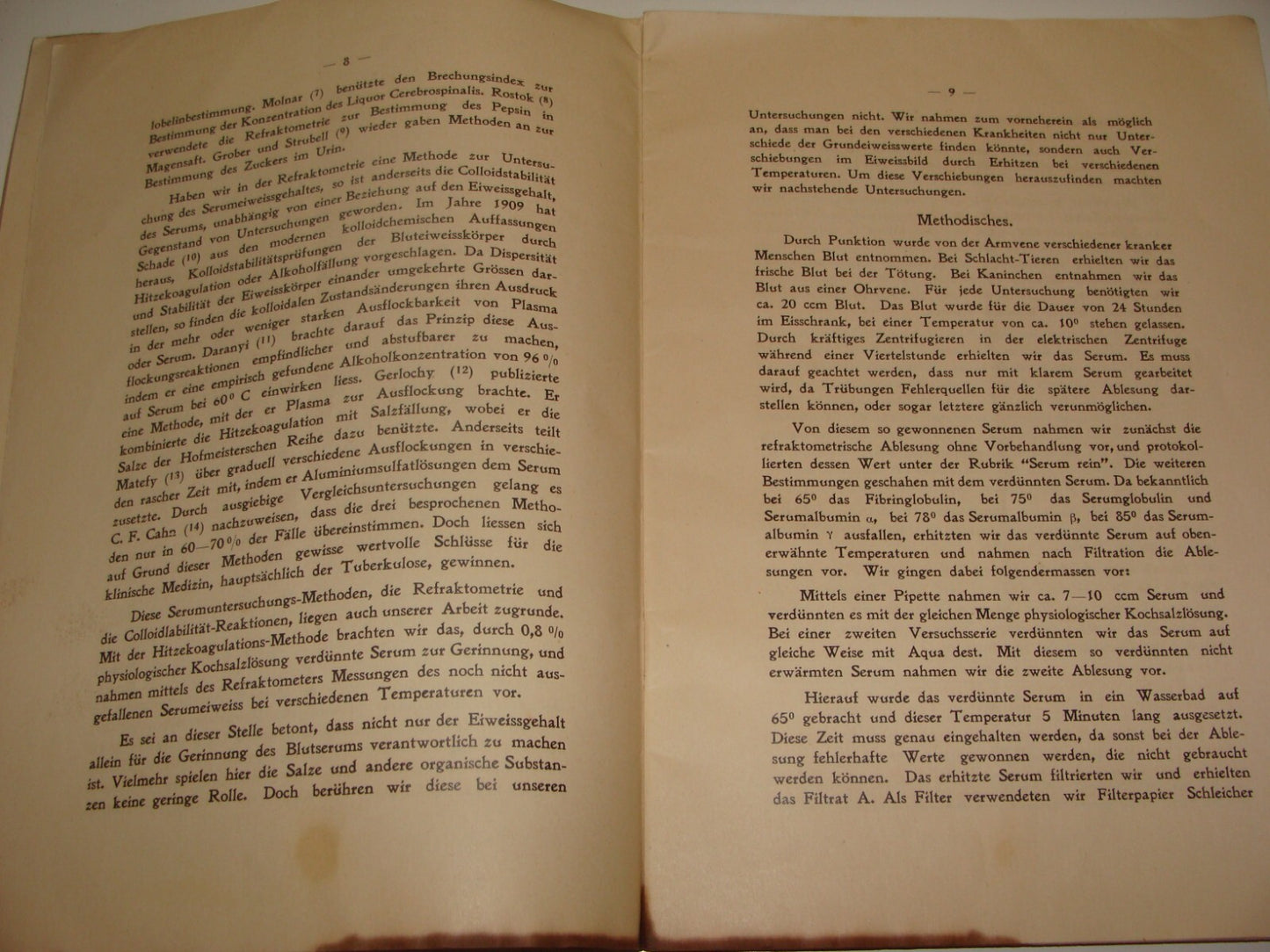 1933 German Medical Blood Serum Analysis Research GIMPEL Bialystok Jewish