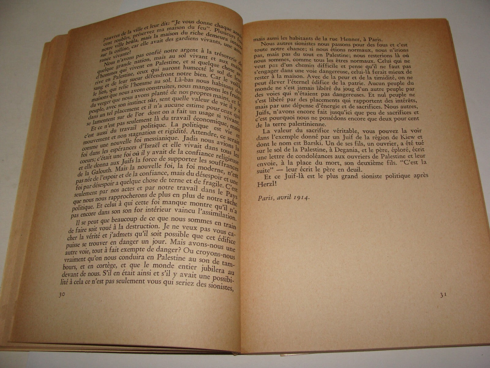 Book Jewish Judaica 1946 Palestine Israel CHAIM WEIZMANN French Zionism