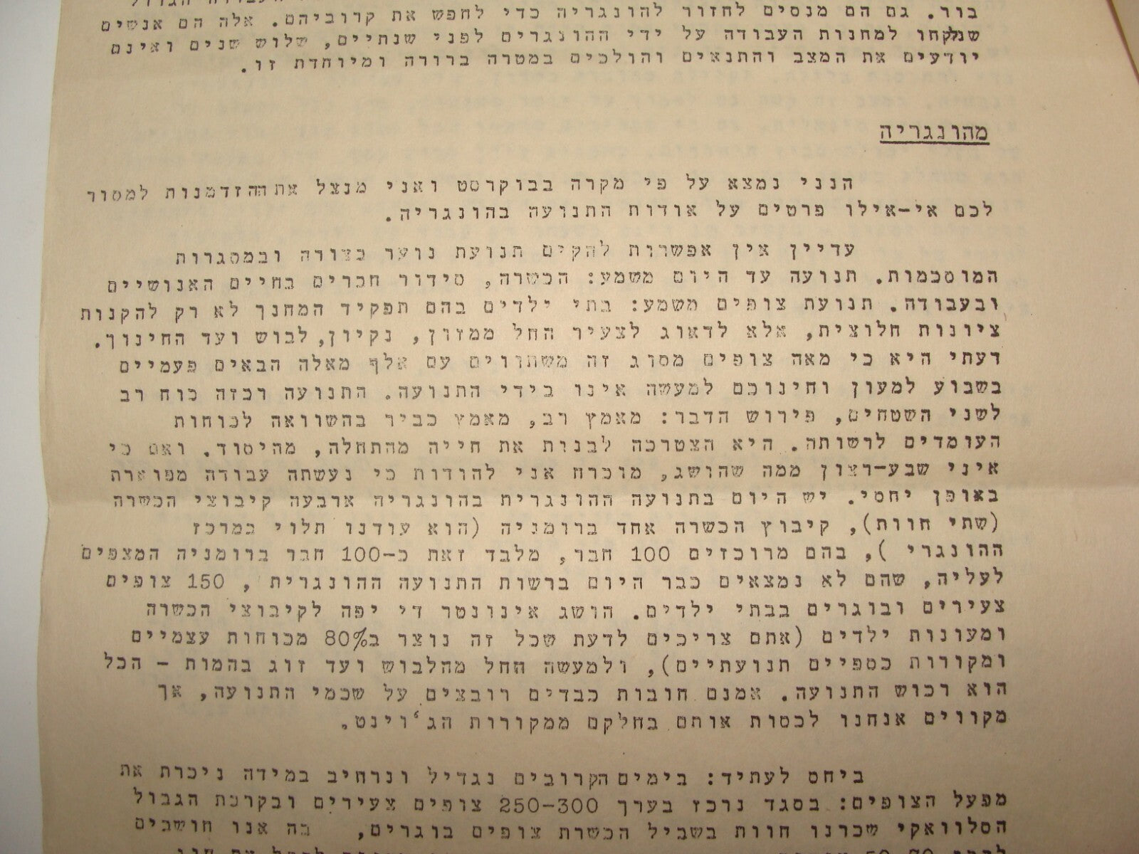 RARE Jewish Judaica 1945 WW2 Palestine Israel MAPAI Party Letter Holocaust Info