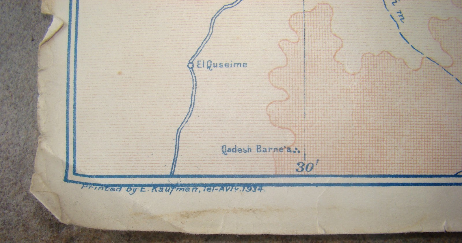 Jewish Judaica RARE 1934 Palestine Israel Map KKL JNF Keren Kayemeth German