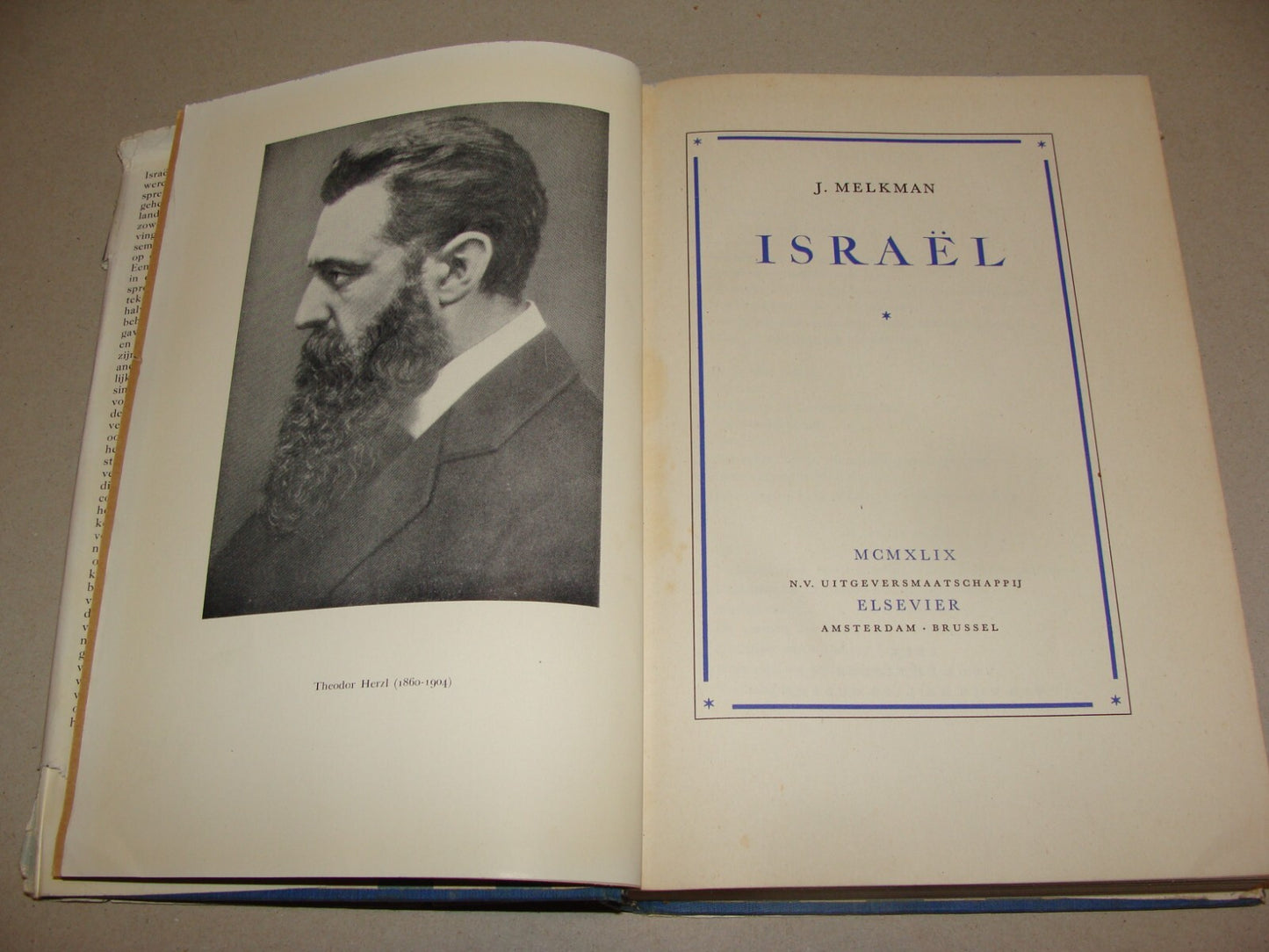 Book Jewish Judaica 1949 ISRAEL Dutch Netherlands Amsterdam Zionism Herzl