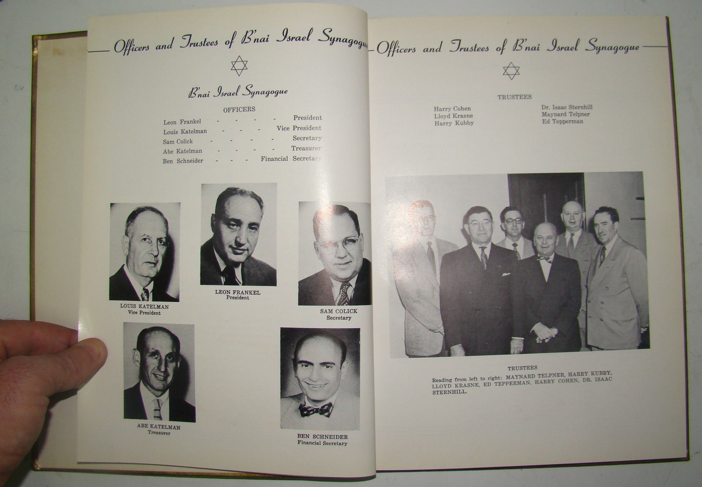 $ Book Jewish judaica rabbi 1954 Golden of B'nai Israel Synagogue American Iowa