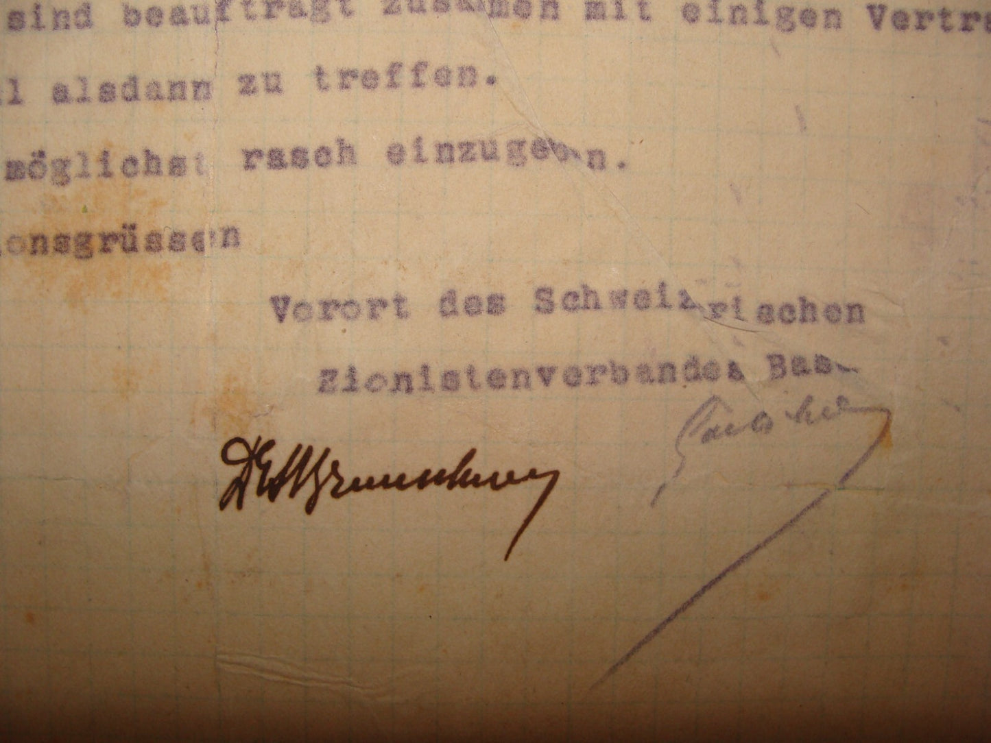 Letter Jewish Judaica RARE Zionist Switzerland Basel 1919 SIGNED