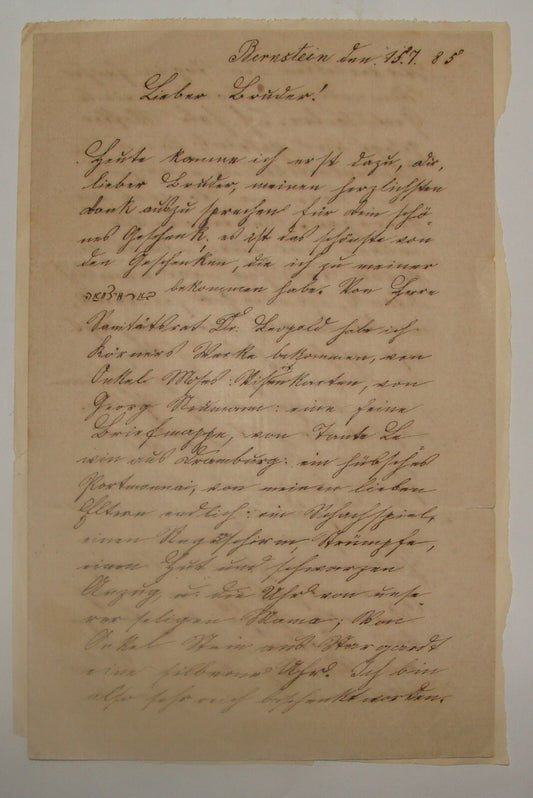 Germany Letter Jewish Antique 1885 German   Judaica Bernstein Inn Signed Albert