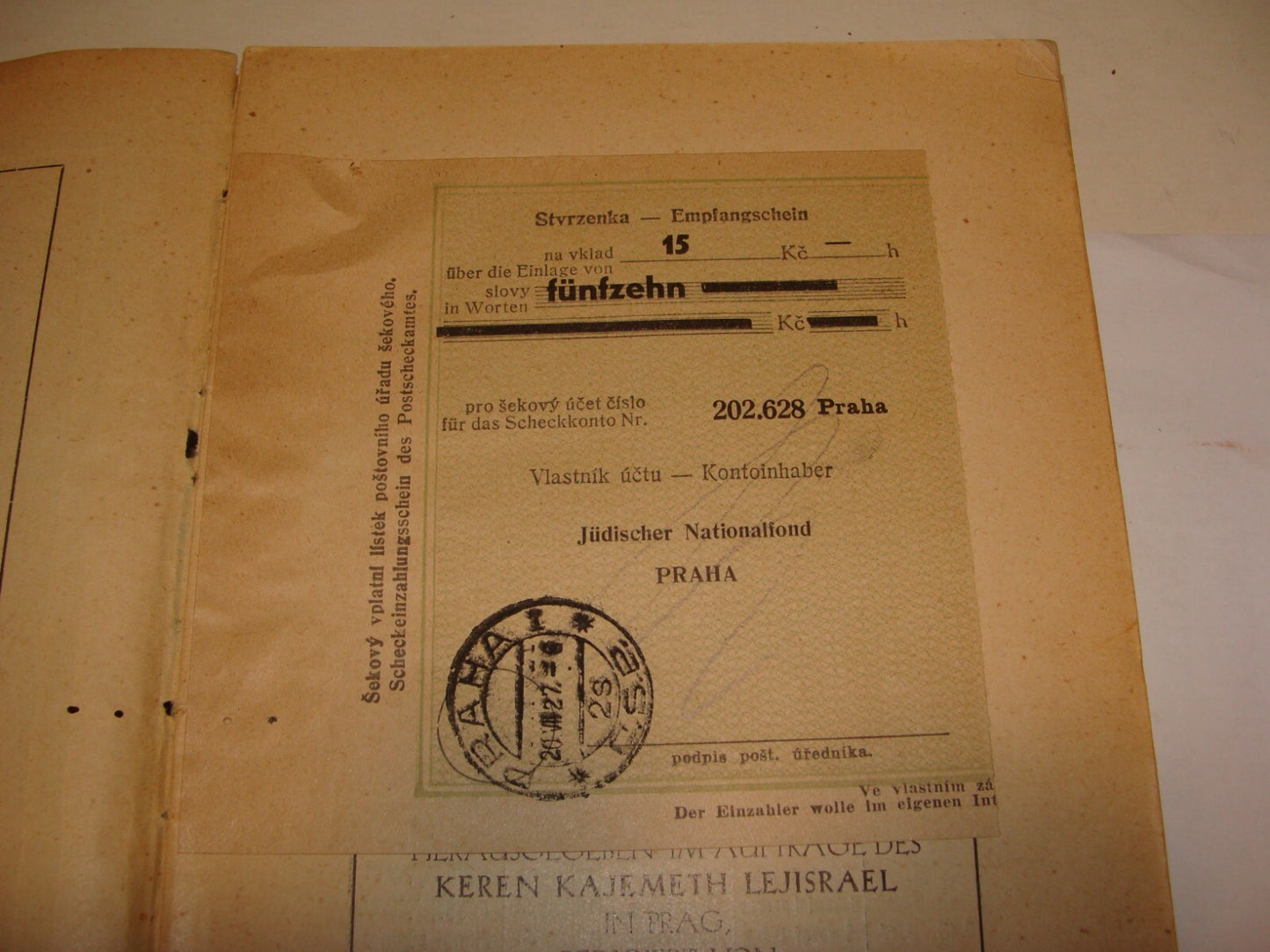 Book Jewish Judaica 1928 National Fund German Czech Prague Zionist Palestine