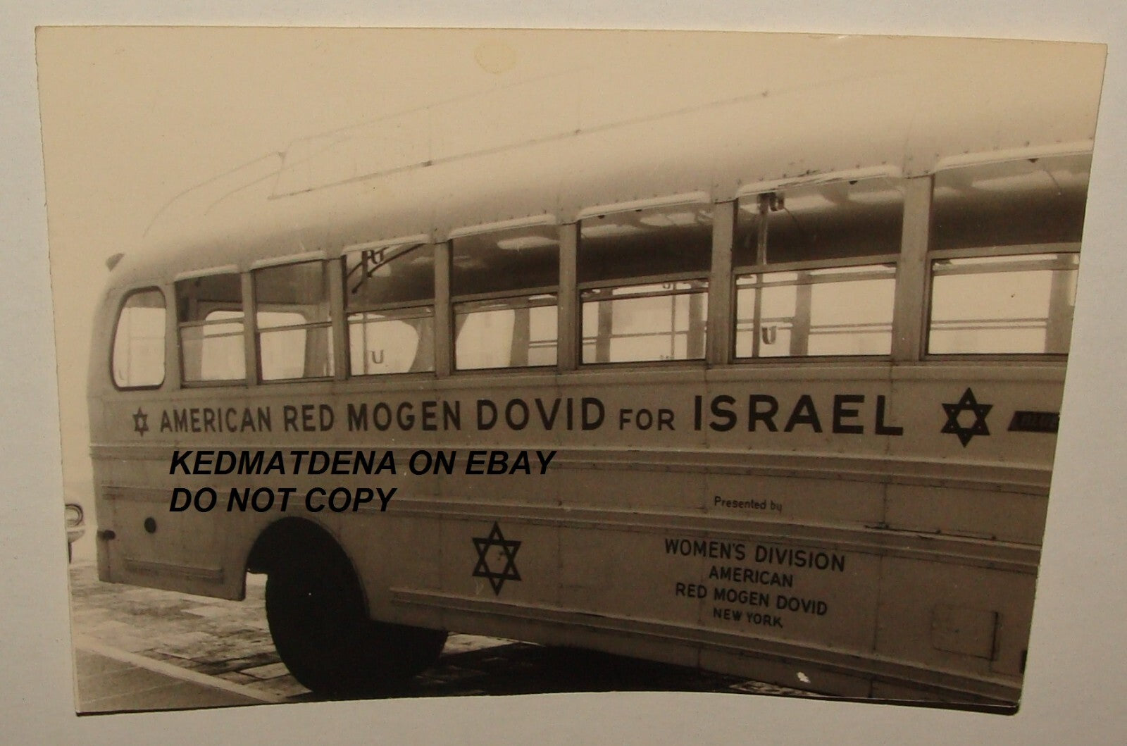 Photo Jewish RARE American Judaica Red Magen David For Israel New York USA