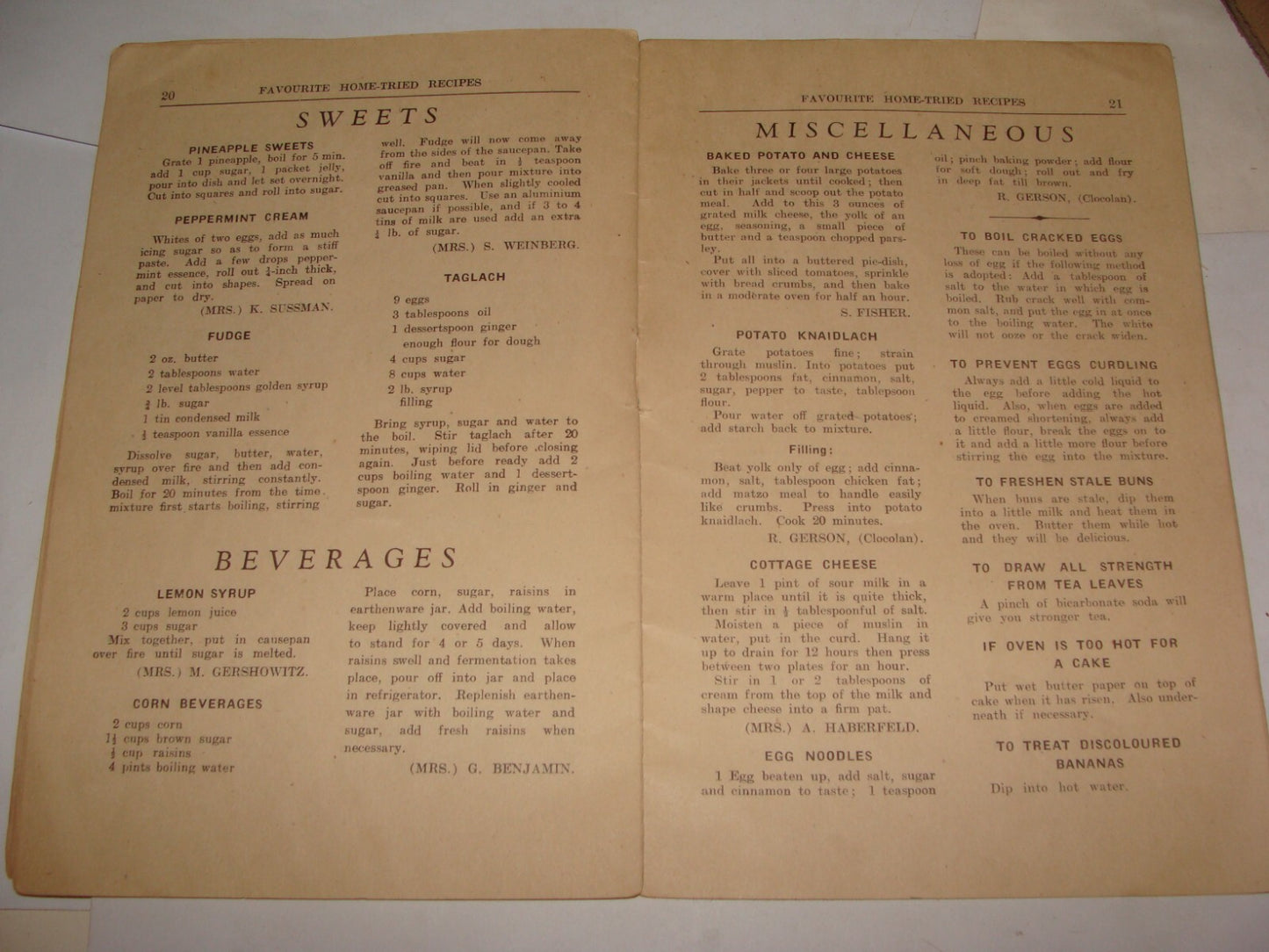 Book Jewish Judaica Kimberley South Africa HOME TRIED RECIPES Women Union