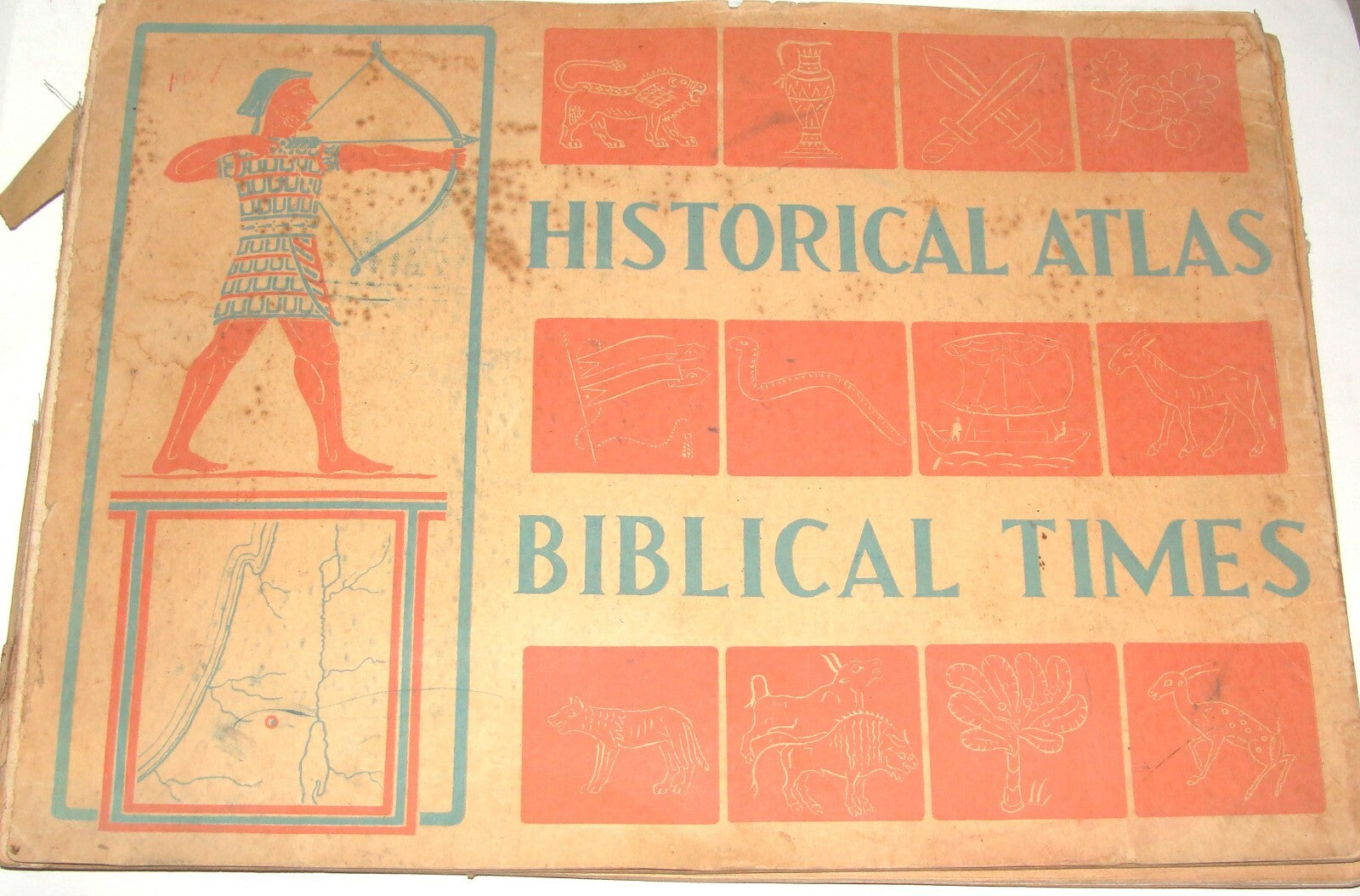 Map Palestine Jewish Judaica 1941 Historical Atlas of Biblical Times Album Bible