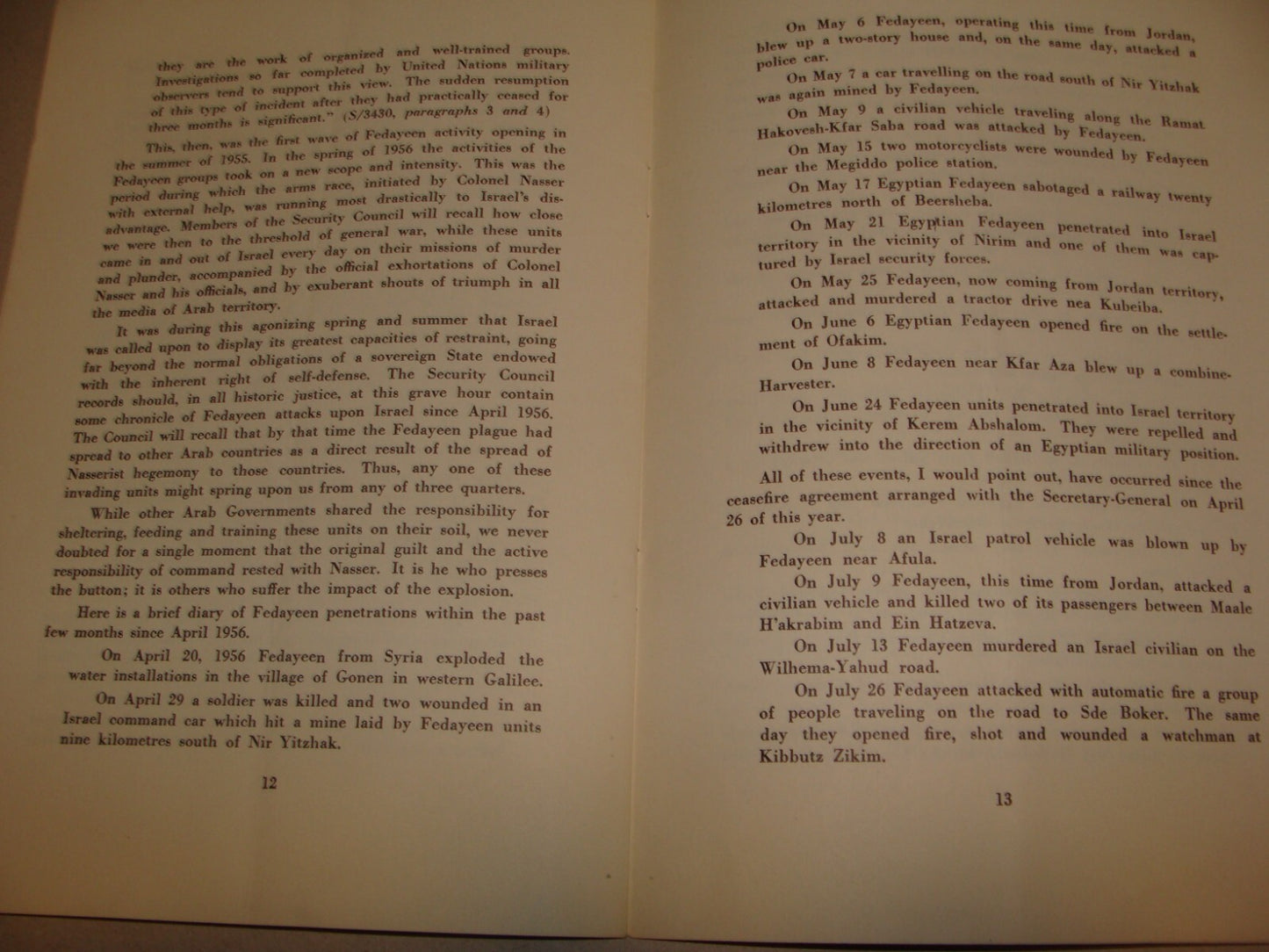 Israel Army Ad 1956 Israeli Ambassador ABBA EBAN Address Egypt Sinai War