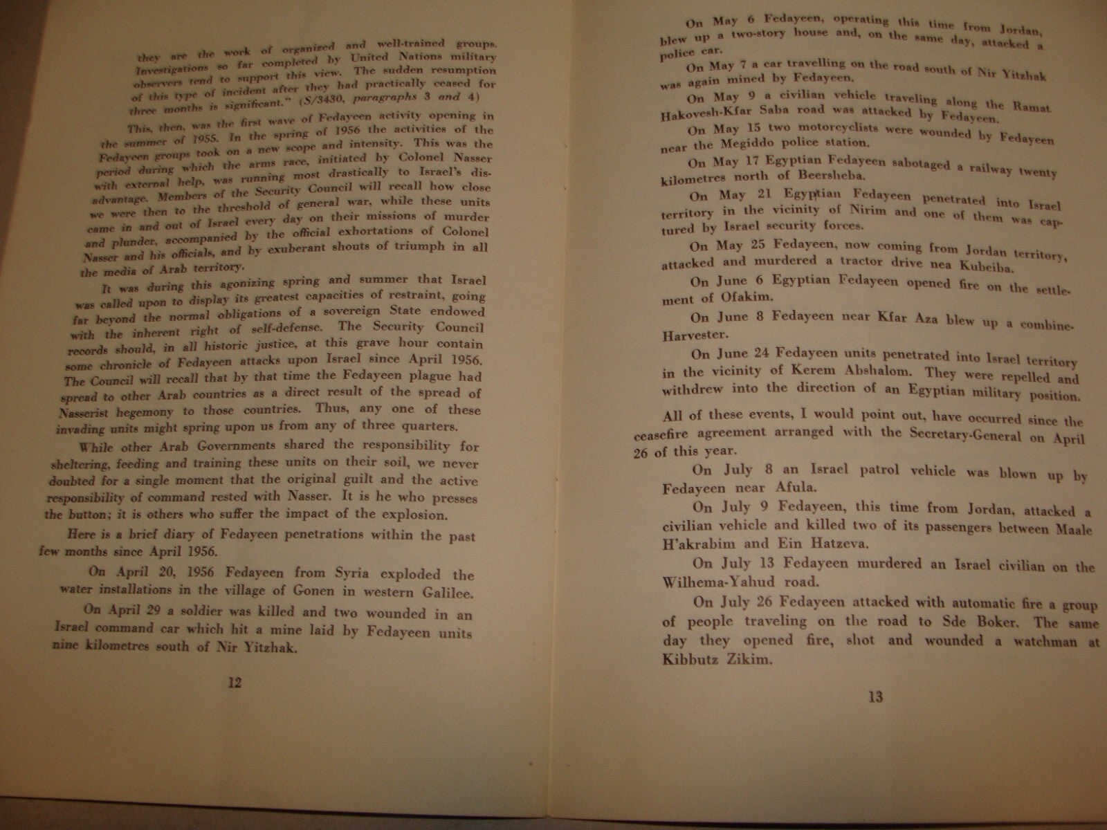 Israel Army Ad 1956 Israeli Ambassador ABBA EBAN Address Egypt Sinai War