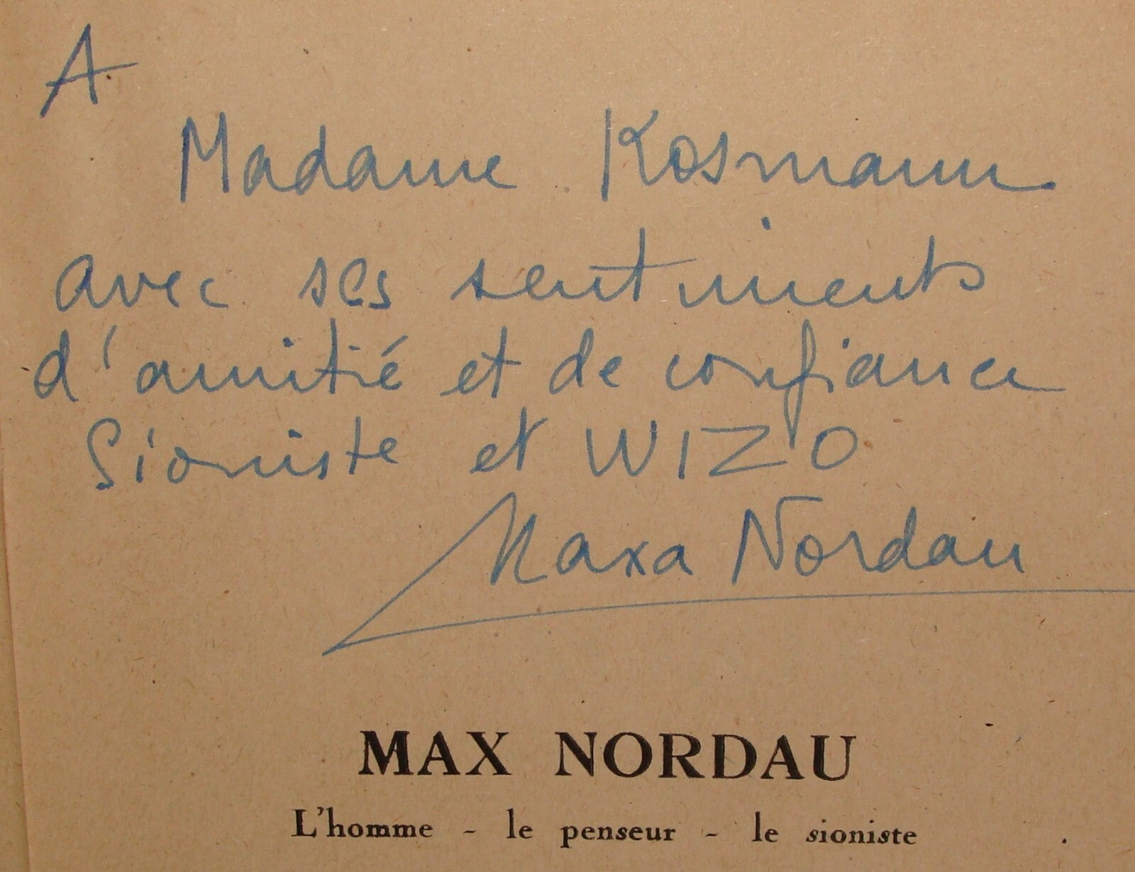 Book Jewish Judaica 1948 Max Nordau MAXA SIGNED History Zionist France French