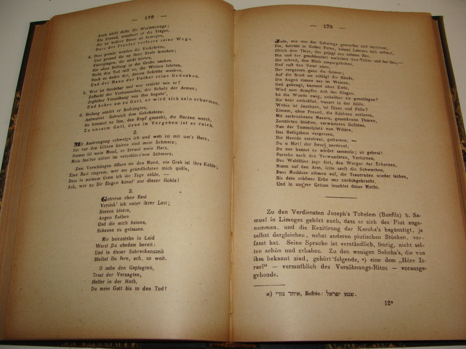 Germany Jewish Judaica   Berlin 1919 Middle Ages Synagogue Poetry Songs Dr Zunz