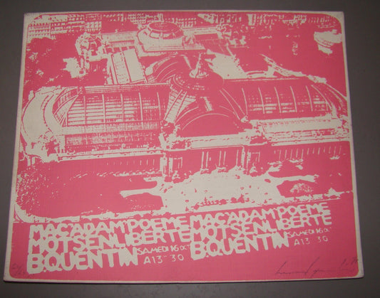 France Art Signed Andy Warhol Style Macadam Poeme Mot Sen Liberte lithograph