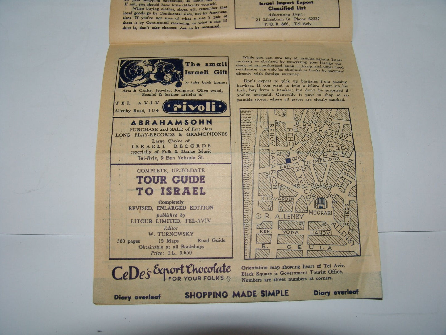 ad Jewish israel israeli tourist guide forthnightly december 1953 travel