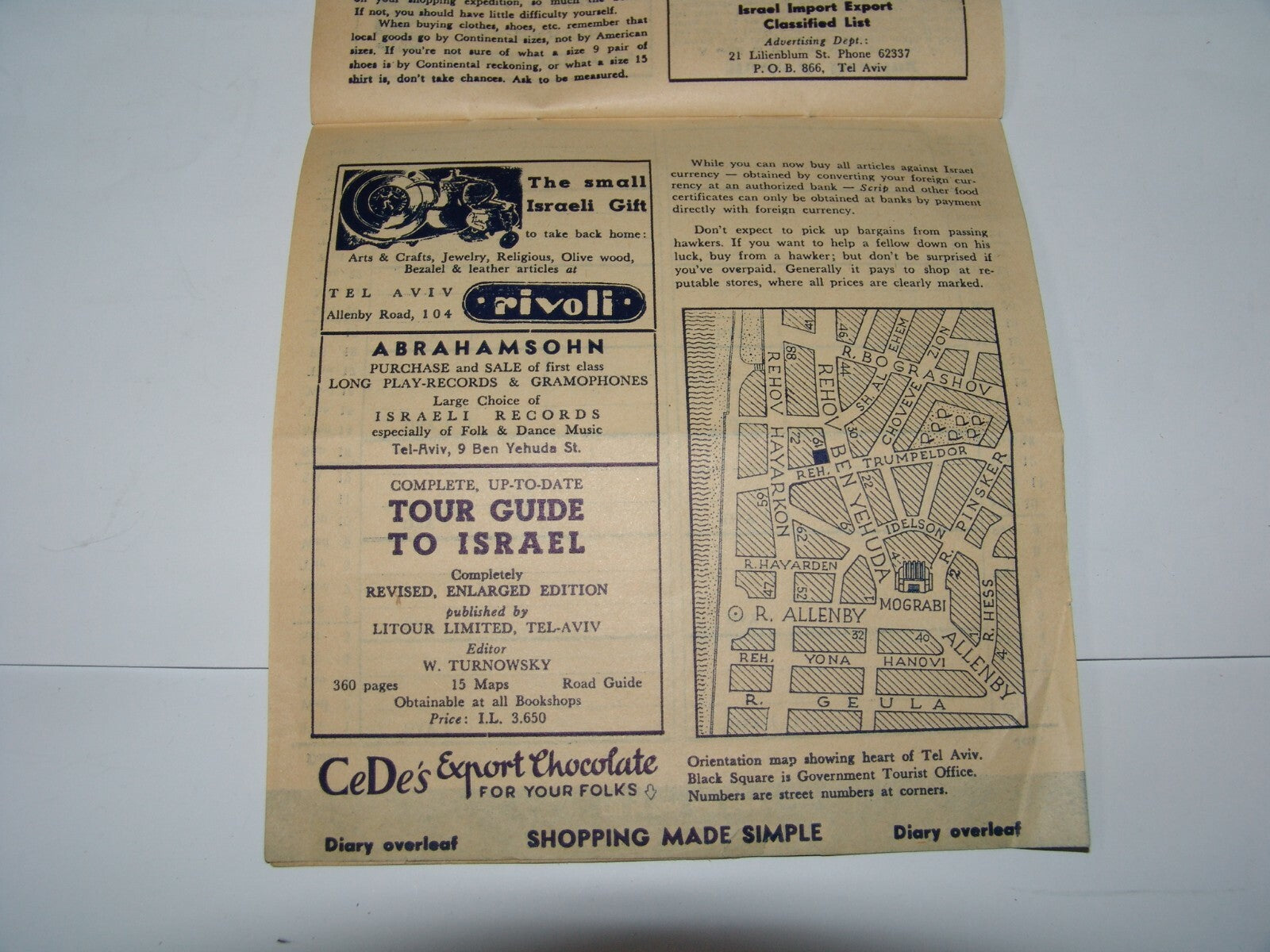 ad Jewish israel israeli tourist guide forthnightly december 1953 travel