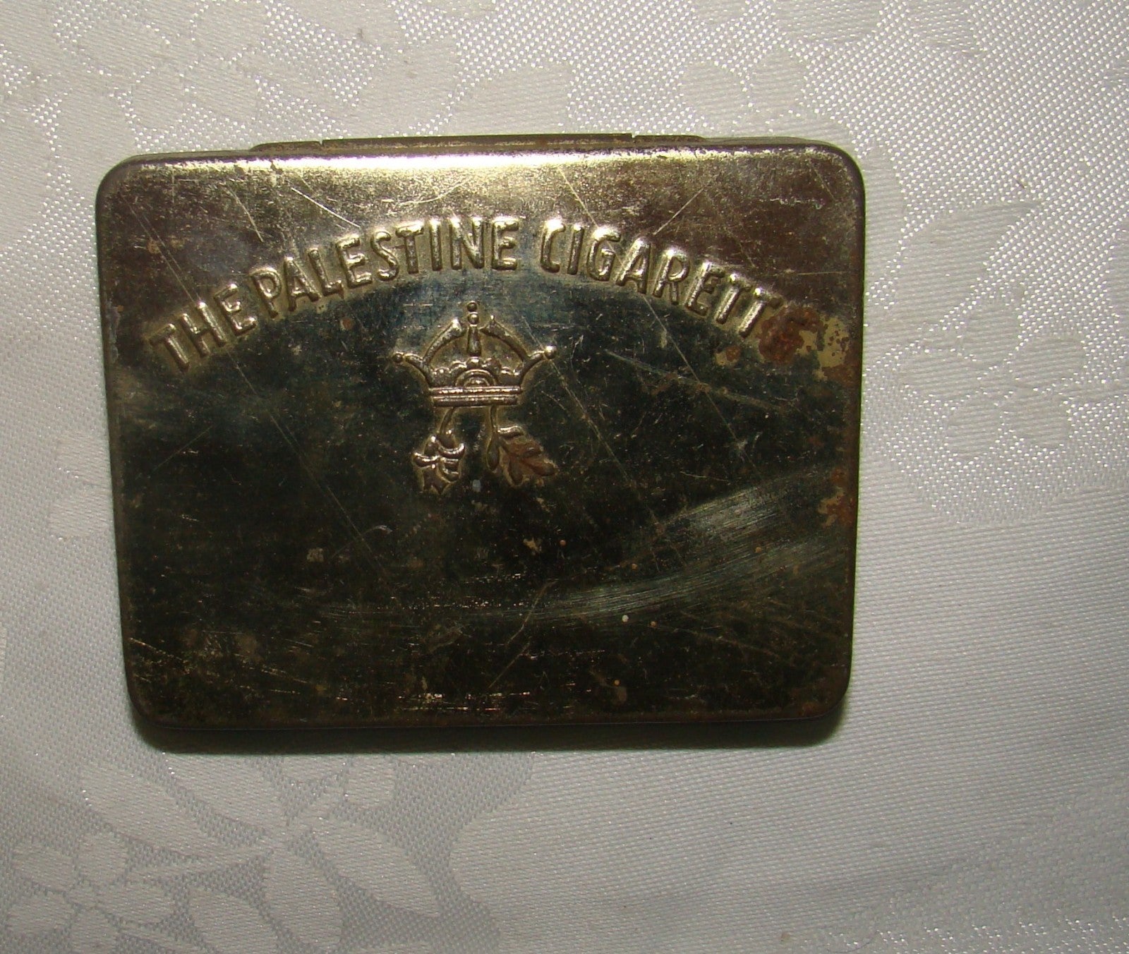 RARE Vintage Eretz Israel THE PALESTINE CIGARETTES Tin Metal Box 1940's