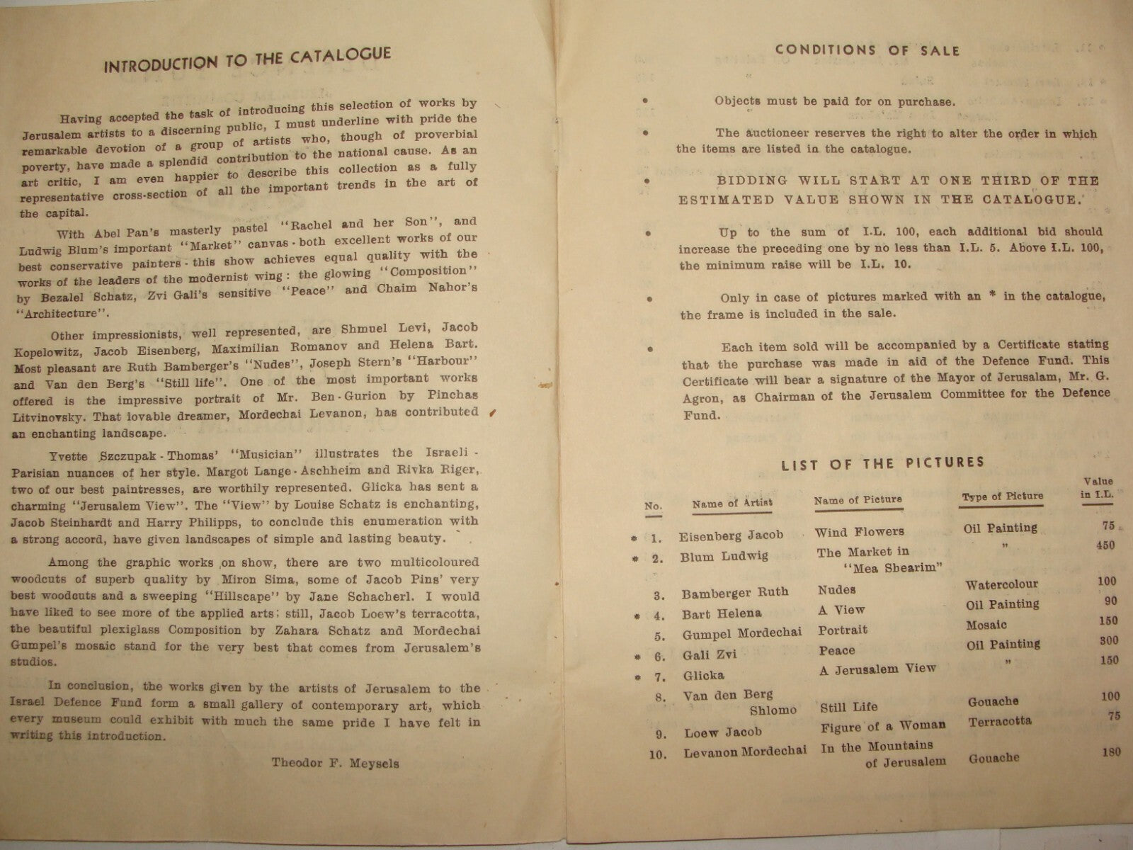 Israel Army RARE Jewish Hebrew Israeli Military Fund Painting Art Auction 1956