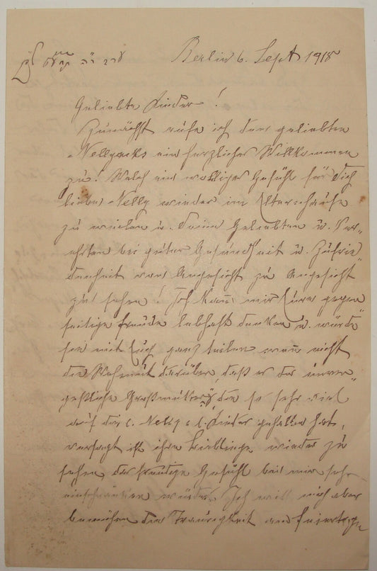 Germany Letter Jewish Judaica 1918 German   Berlin New Year Shana Tova