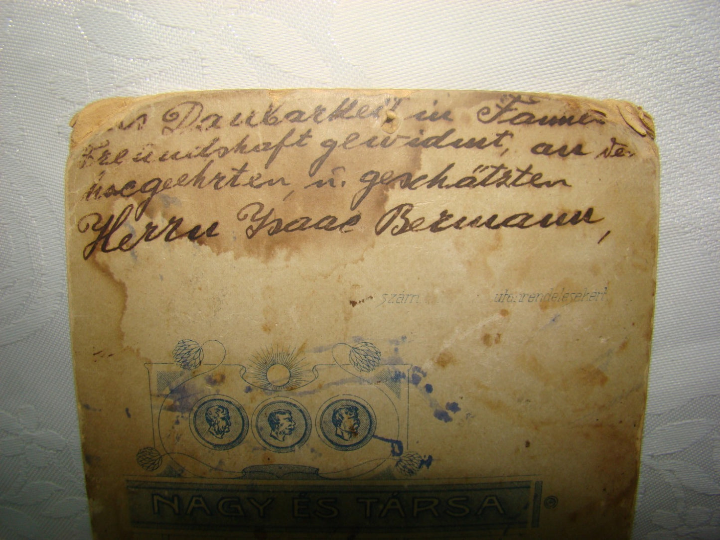 Photo Jewish Judaica Antique Hungary Budapest CDV Cabinet Writing