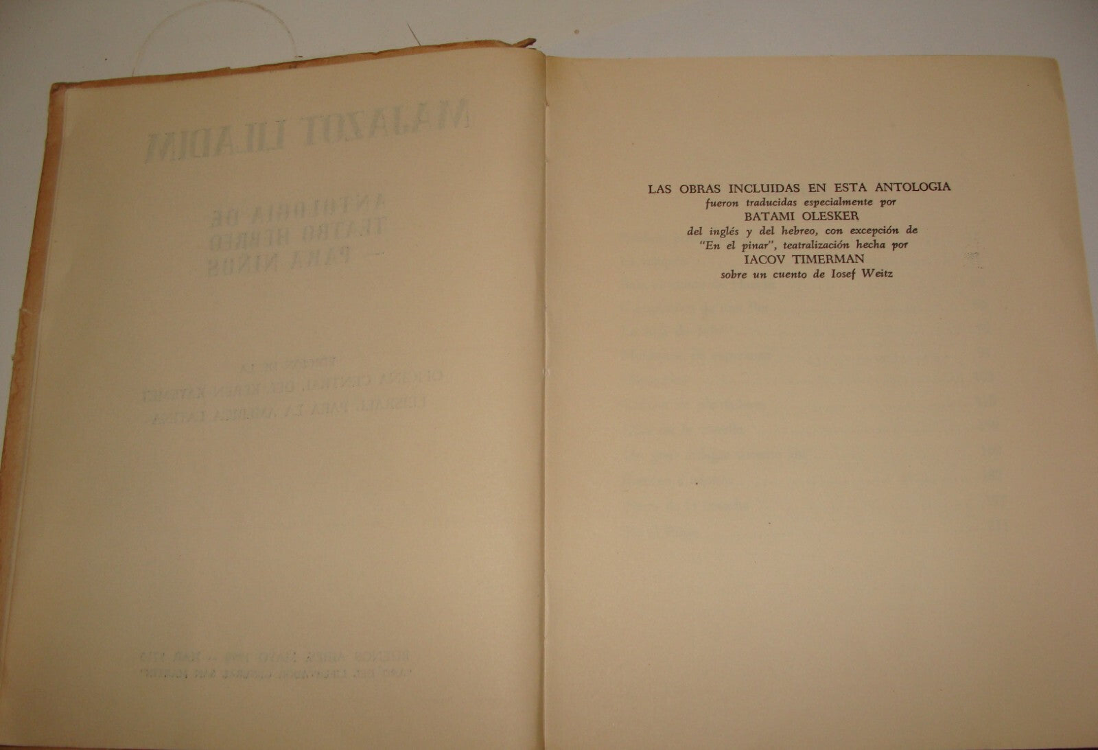 Book Jewish Judaica 1950 Argentina Buenos Aires Children Kids Theater Spanish