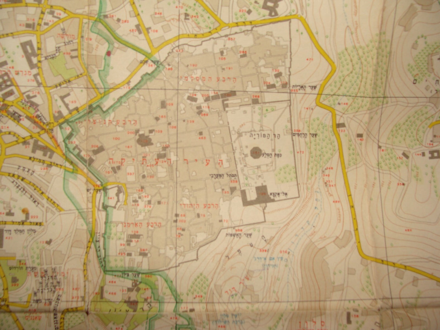 Map Jewish Judaica 1963 Israel Israeli JERUSALEM Pre Six Day War LARGE 82x112 cm