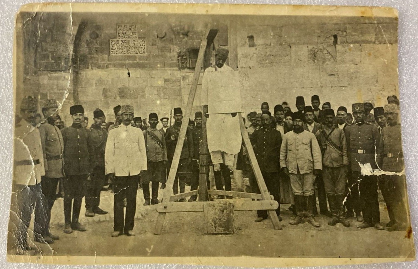 Photo Palestine Card Antique Ottoman Israel Postcard Hanging Jerusalem