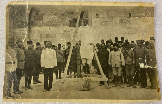 Photo Palestine Card Antique Ottoman Israel Postcard Hanging Jerusalem