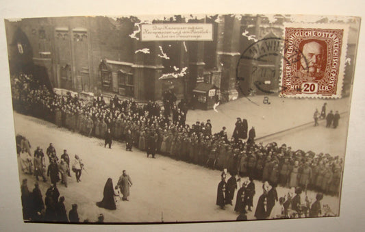 1916 Kaiser Franz Josef I Funeral Photo Postcard Austria Stamp