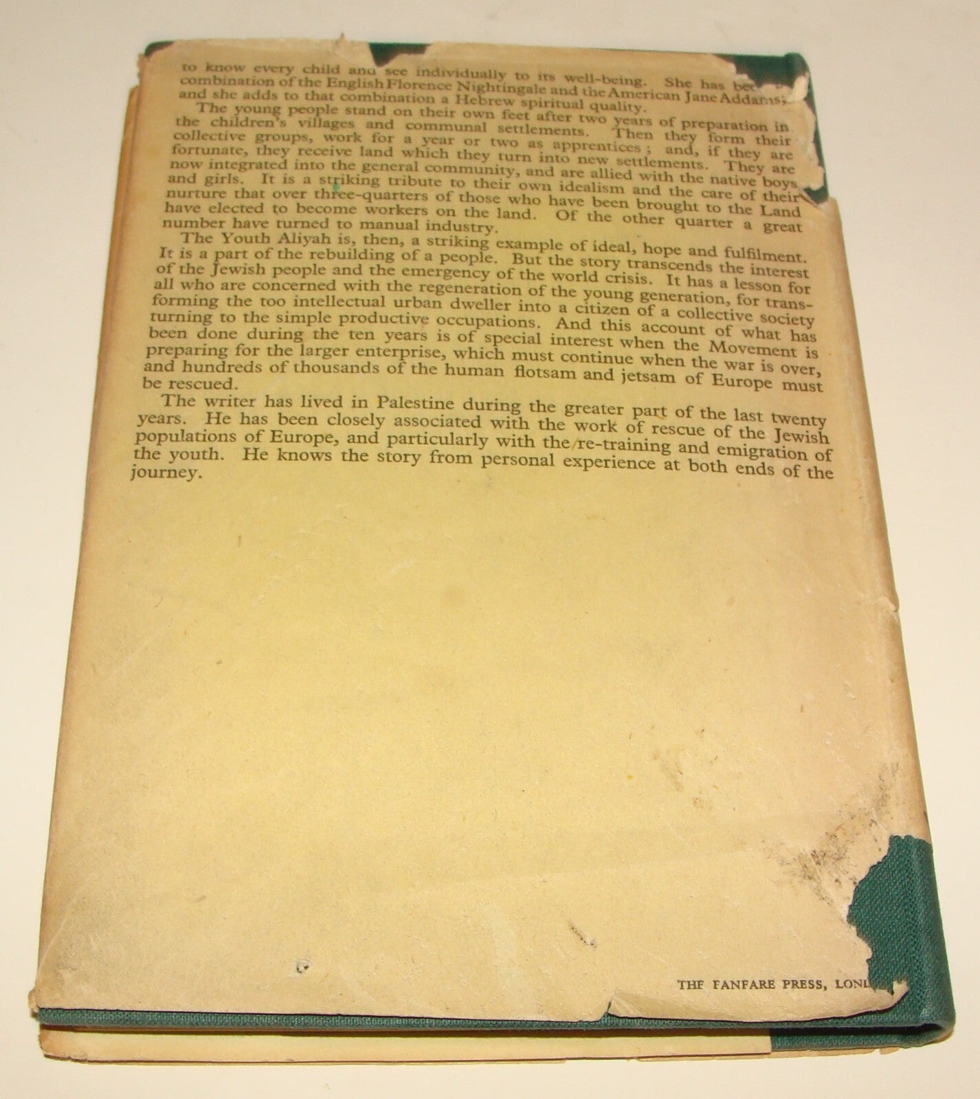 Book Jewish Judaica 1946 UK England London Youth Comes Home Zionist Aliyah