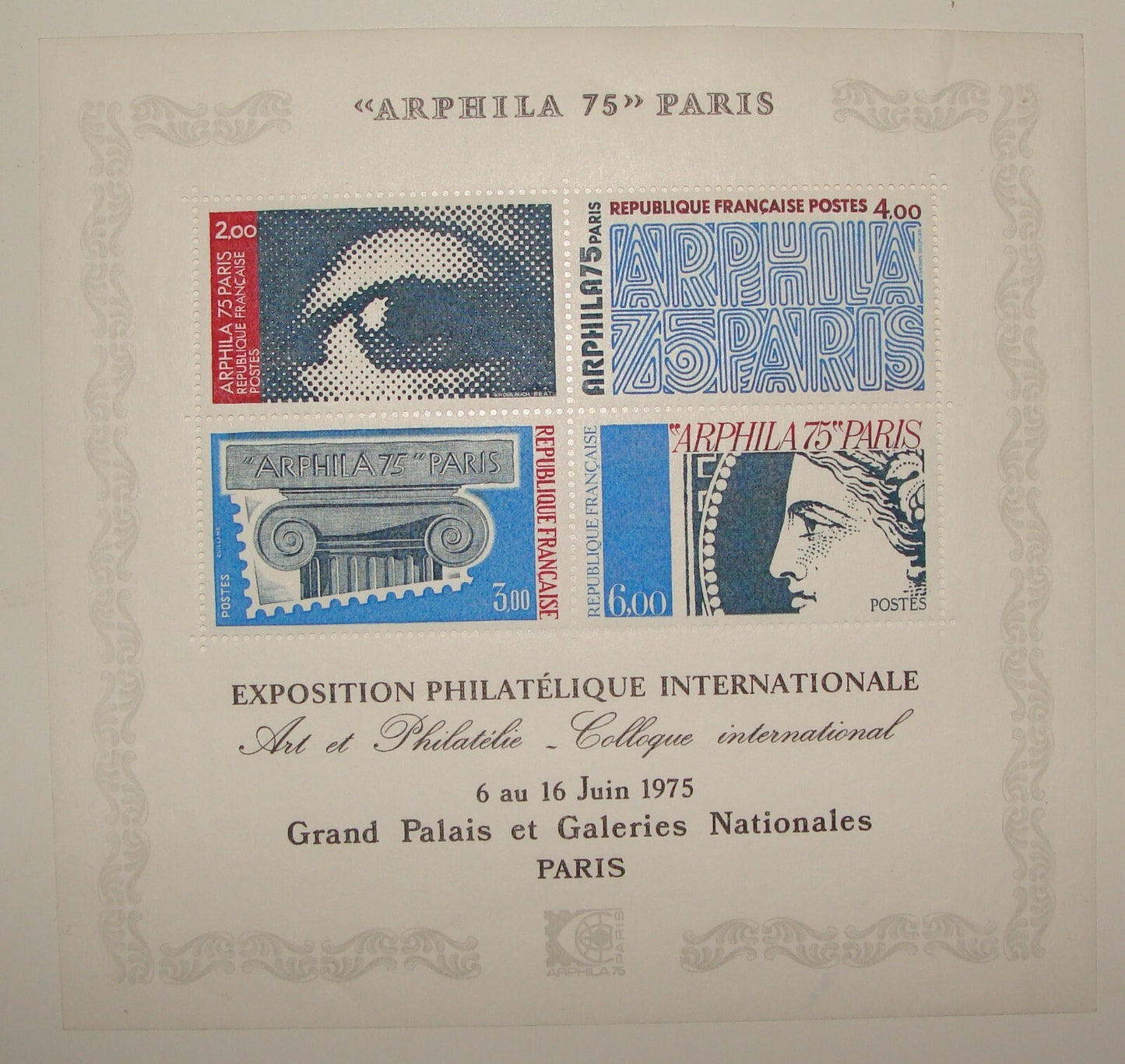 FRANCE 1975 ARPHILA Paris Stamp Block MNH