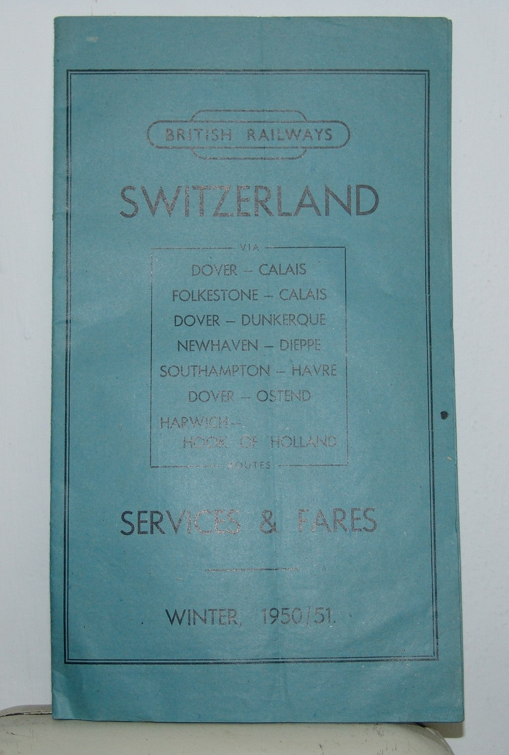 British Railways Winter 1950/1 Handbill Switzerland Services & Fares Timetable