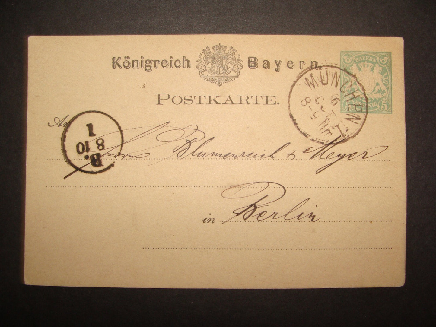 Germany Card Jewish Antique 19th Cen German Stamp Letter Postcard Blumenreich