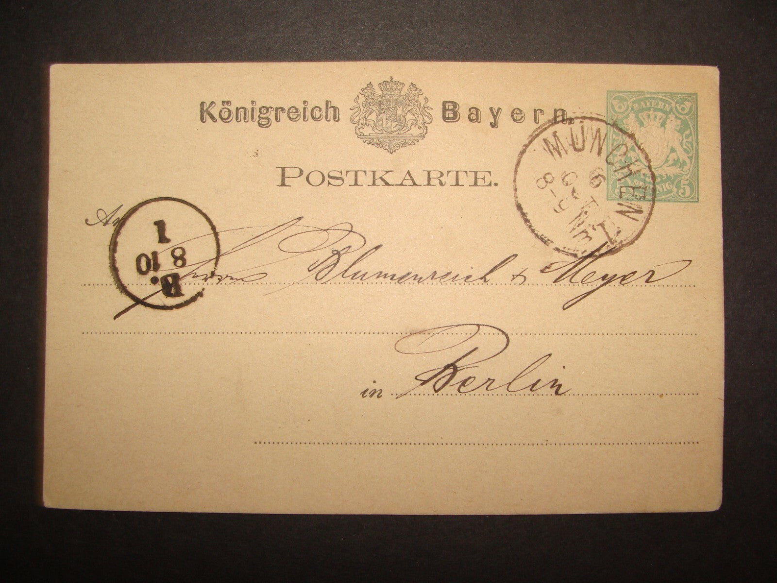 Germany Card Jewish Antique 19th Cen German Stamp Letter Postcard Blumenreich