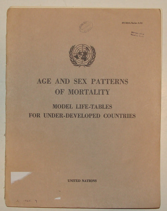 1955 United Nations Report Age and Sex Patterns of Mortality Africa America