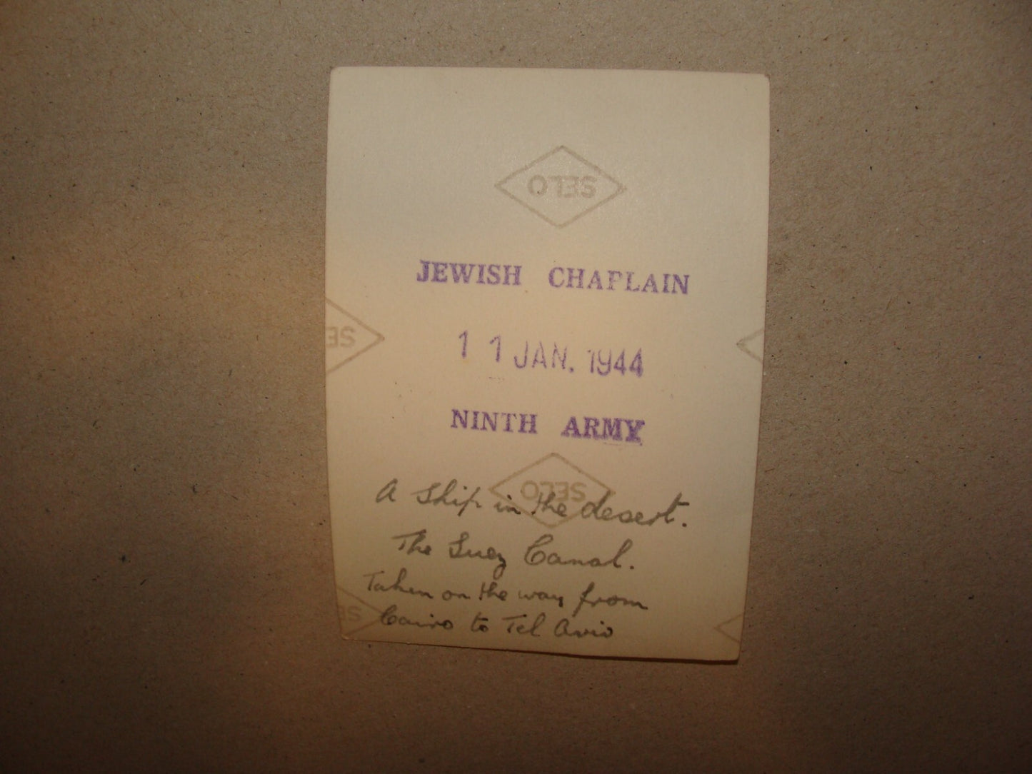 1944 Judaica Jewish Chaplain Jaffe British Army Military Photo Egypt Suez cANAL