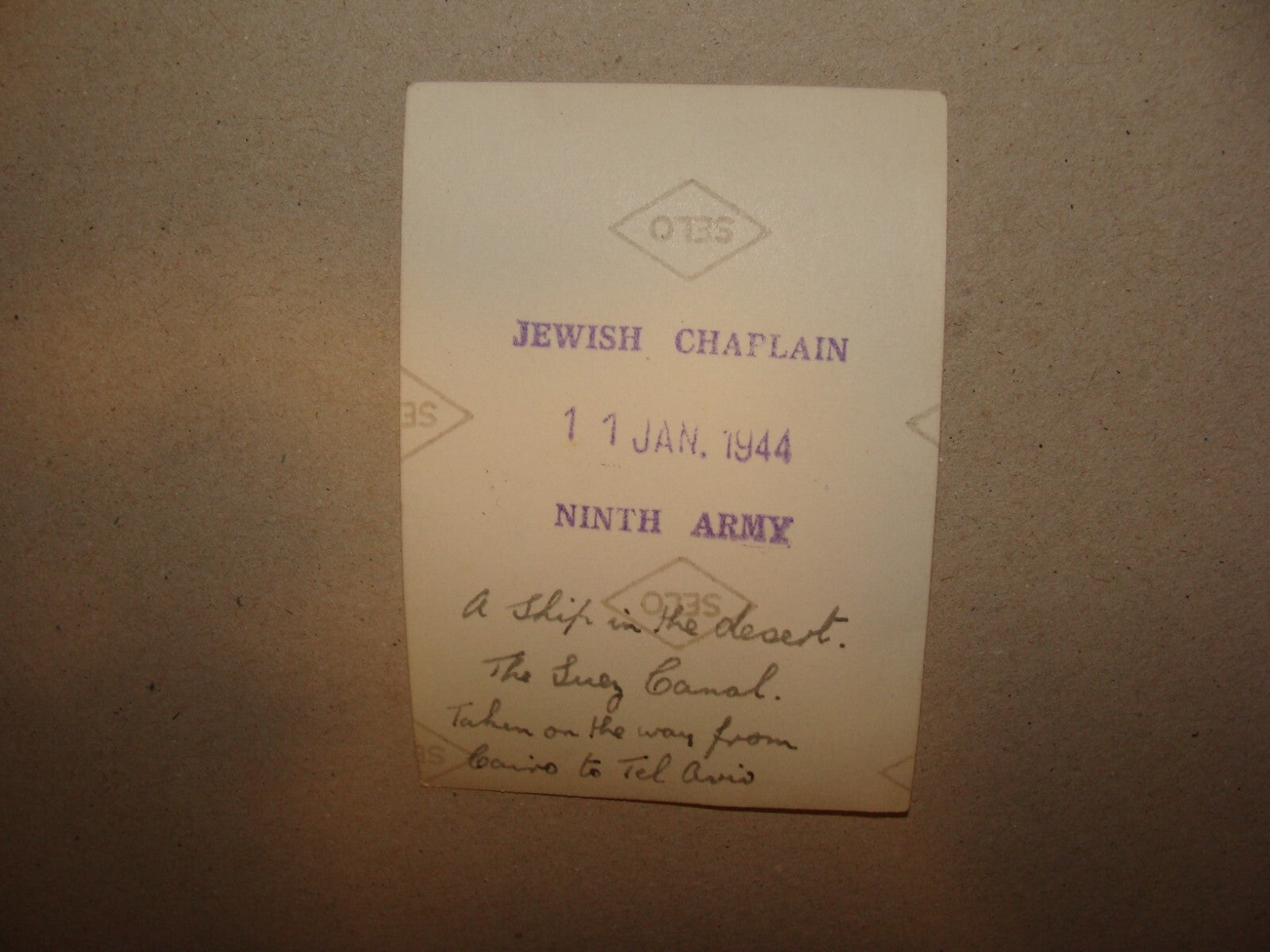 1944 Judaica Jewish Chaplain Jaffe British Army Military Photo Egypt Suez cANAL
