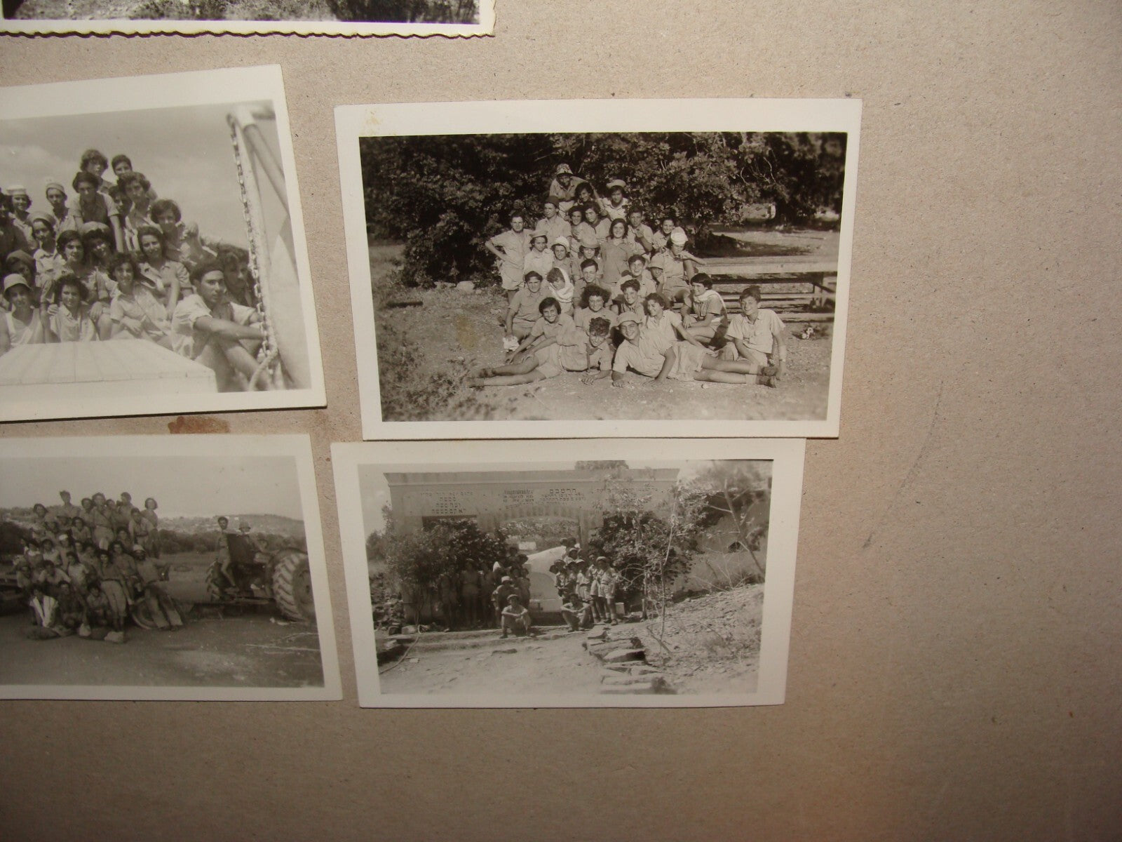 Photo Jewish 1952 Israel Kids Children Youth Movement School Camp Nir Etzion x8