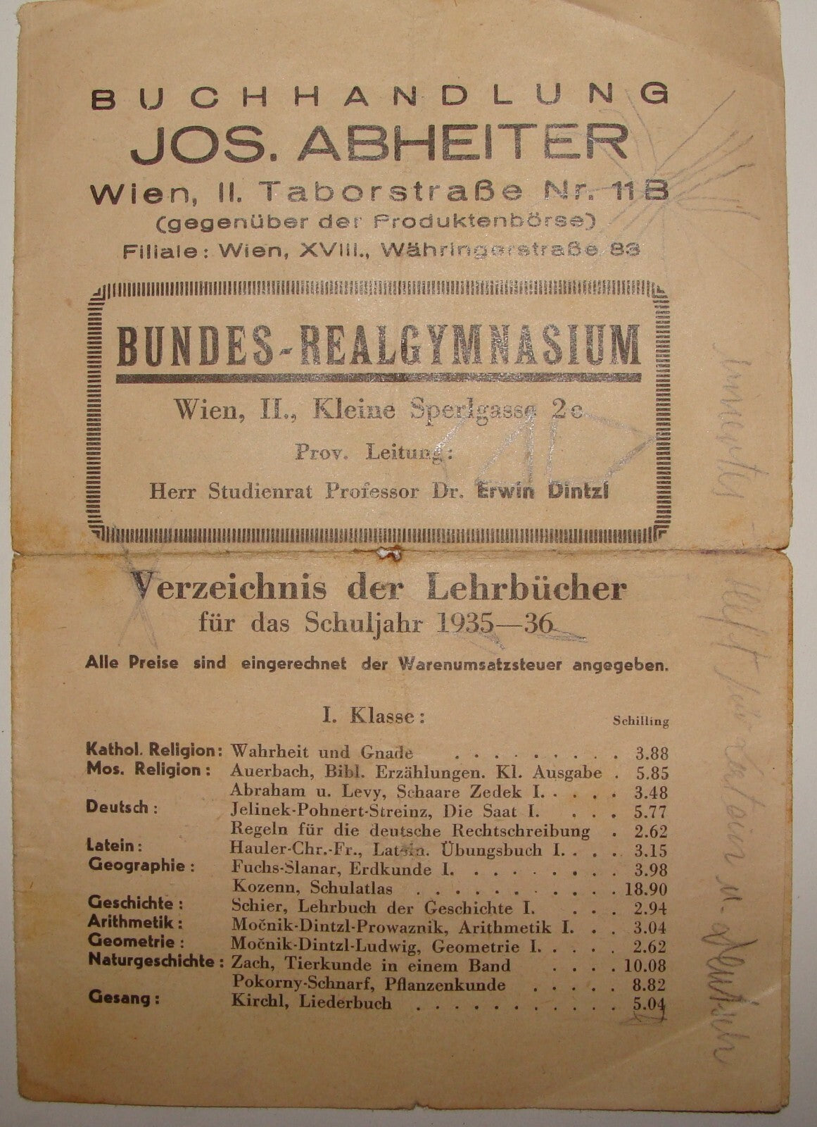 1935 Austria Wien Vienna Book Store Ad Josef Jos. Abheiter German Buchhandlung